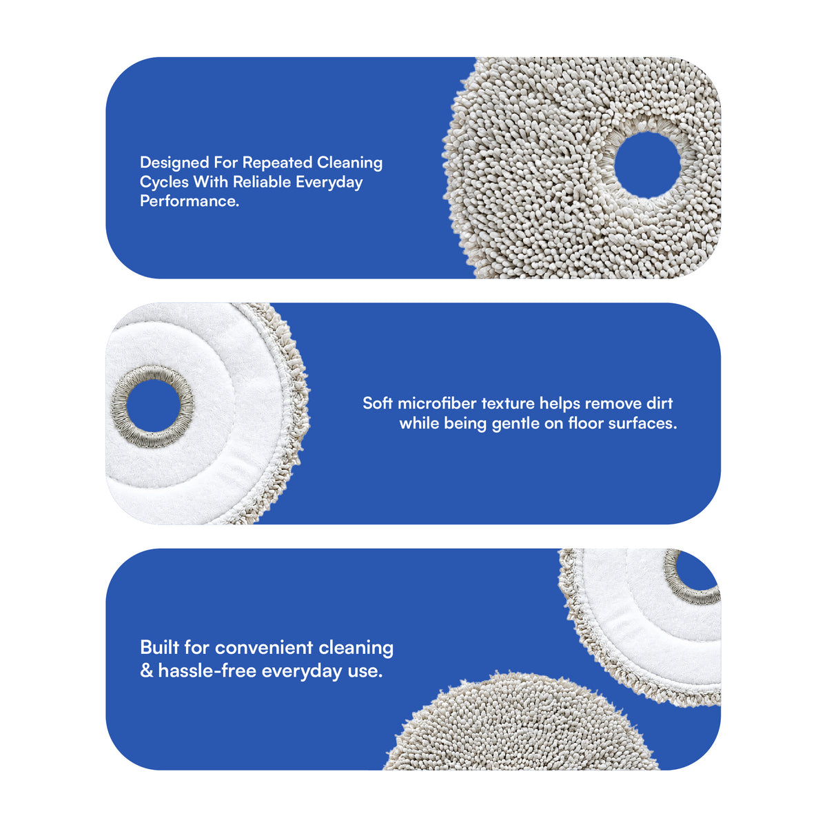 Round Mop Compatible with Ecovacs Mini Omni & Mini Omni 2 (Pack of 4)