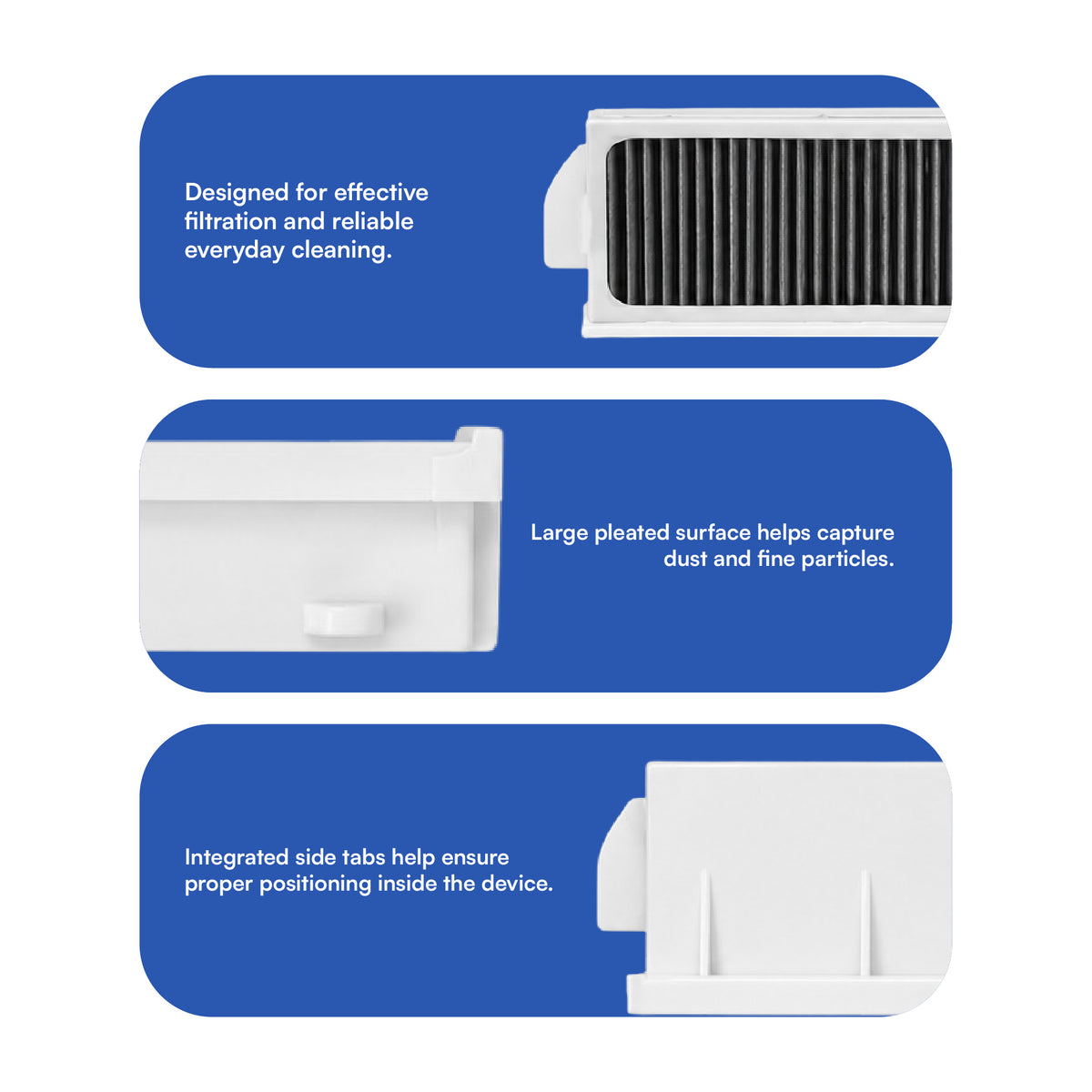 Filter Compatible with Ecovacs Deebot Mini Omni & Mini Omni 2 (Pack of 2)