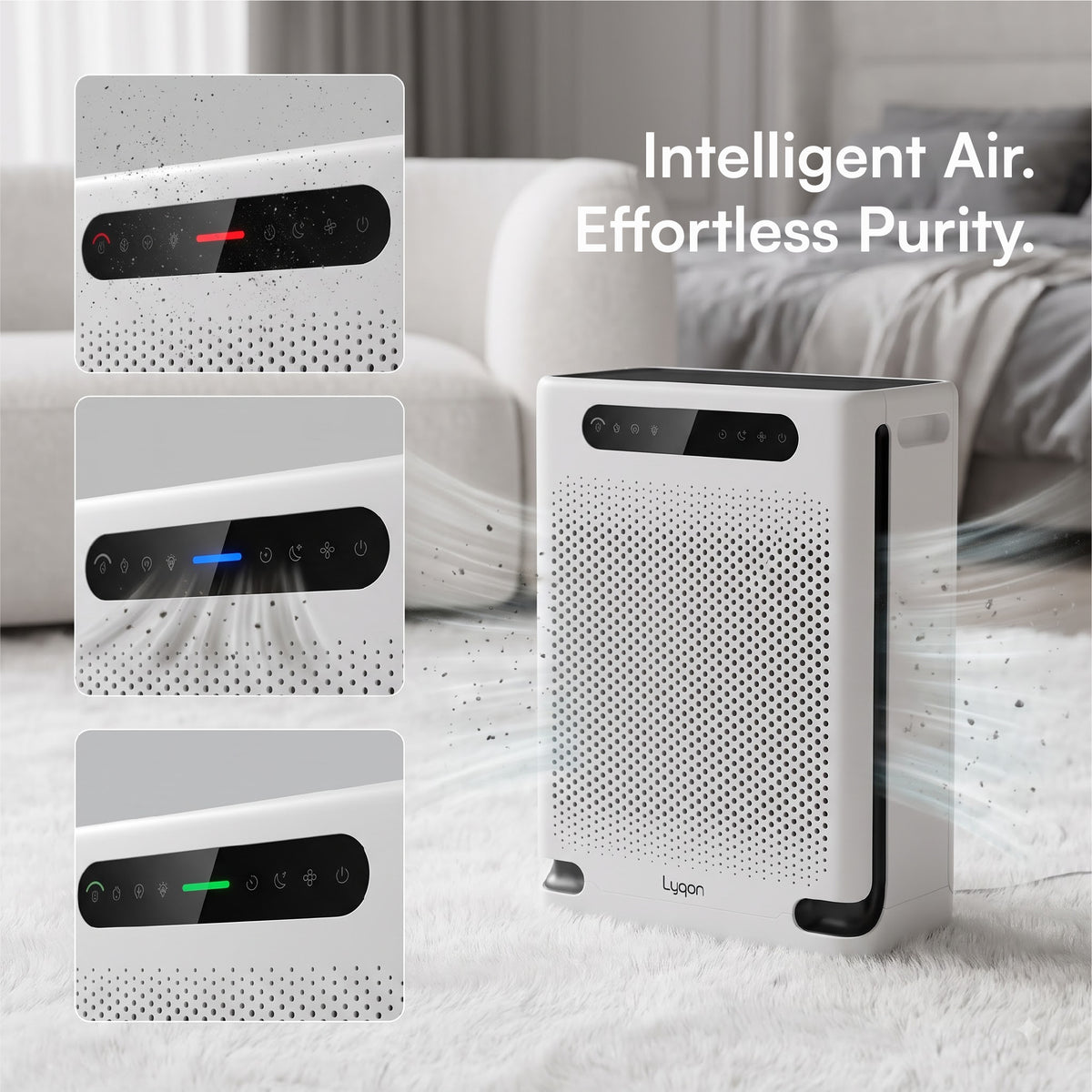 LQ808 ULTRA Air Purifier | H13 HEPA Filter, PM2.5 Display, 33m²