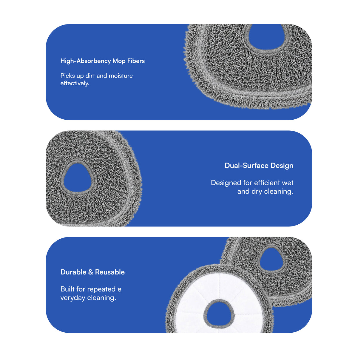 Round Mop Compatible with Narwal Freo X Ultra, X10 Pro, Z10 Pro & Z Ultra ( Pack of 2)