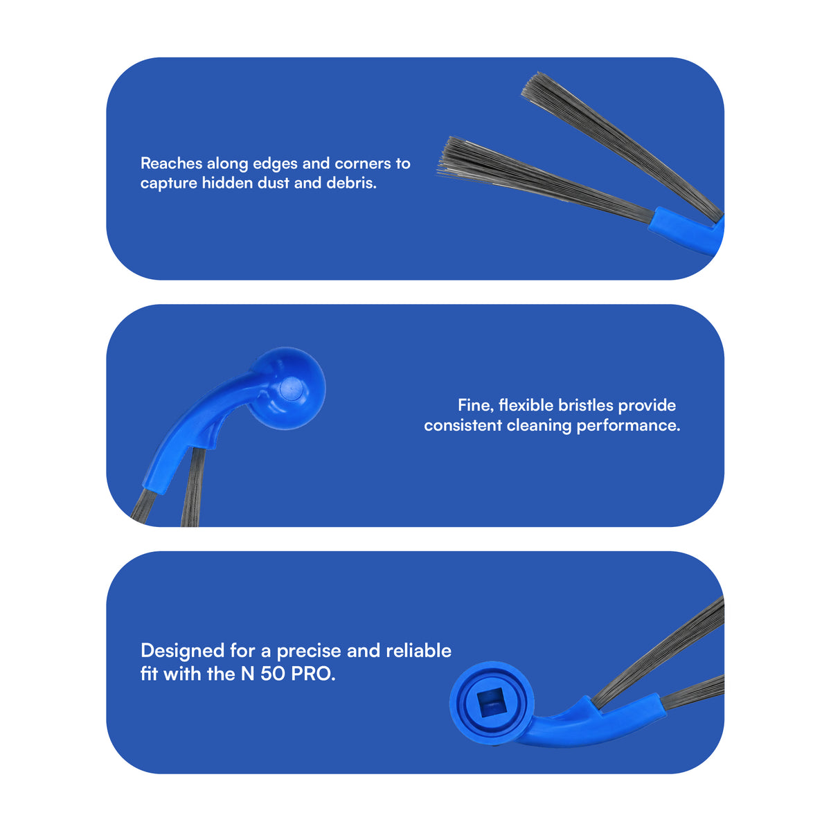 Side Brush Compatible with Ecovacs Deebot N50 Pro Omni, T30e Omni, T50S Pro Omni, T80 Omni, T90 Pro Omni & X11 Omni Cyclone (Pack of 2)