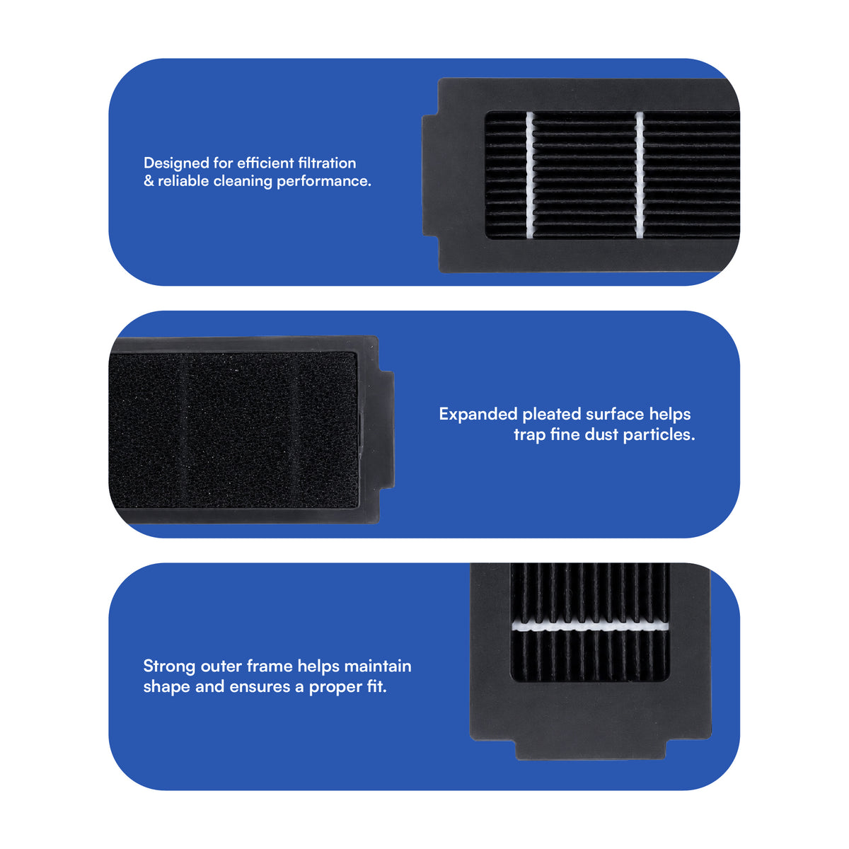 Filter Compatible with Ecovacs N50 Pro Omni, T30e Omni, T50S Pro Omni, T50 Max Pro Omni, T50 Omni, T50 Pro Omni & T30C Omni ( Pack of 2)