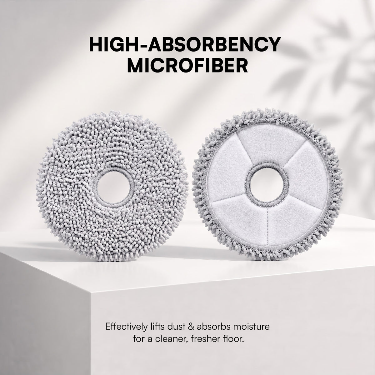 Round Mop Compatible with Ecovacs Deebot N50 Pro Omni, T30e Omni, T50S Pro Omni, T50 Pro Omni, T20 Omni, T30 Pro Omni, T30S Pro Omni & T50 Omni (Pack of 2)