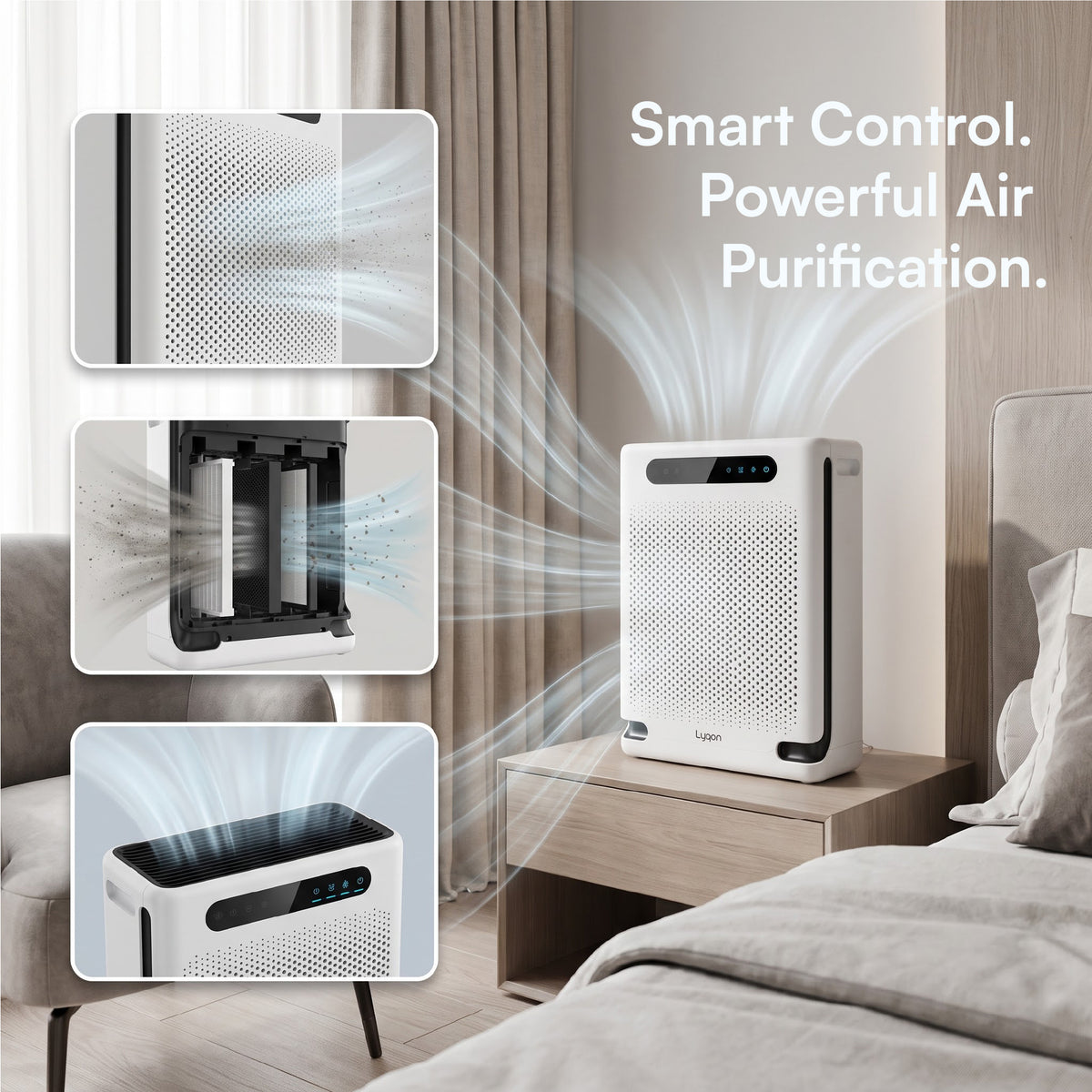 LQ808 ULTRA Air Purifier | H13 HEPA Filter, PM2.5 Display, 33m²